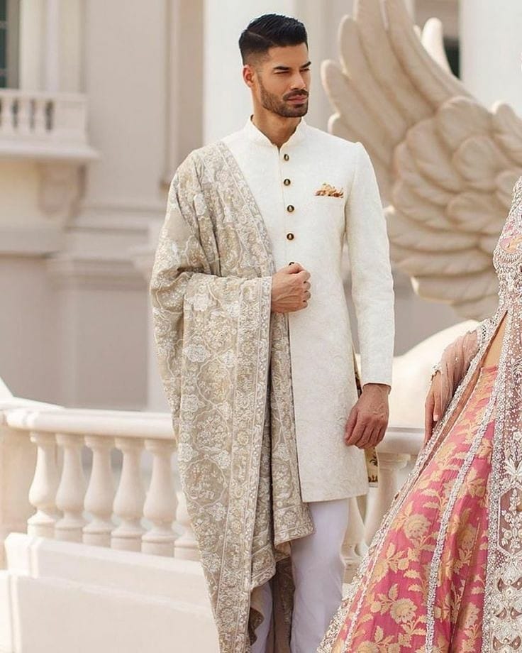 white sherwani